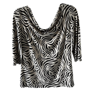 East 5th Women's 3/4-Sleeve Zebra Print Blouse, Medium